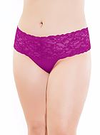 Thong, stretch lace, slightly higher waist, plus size